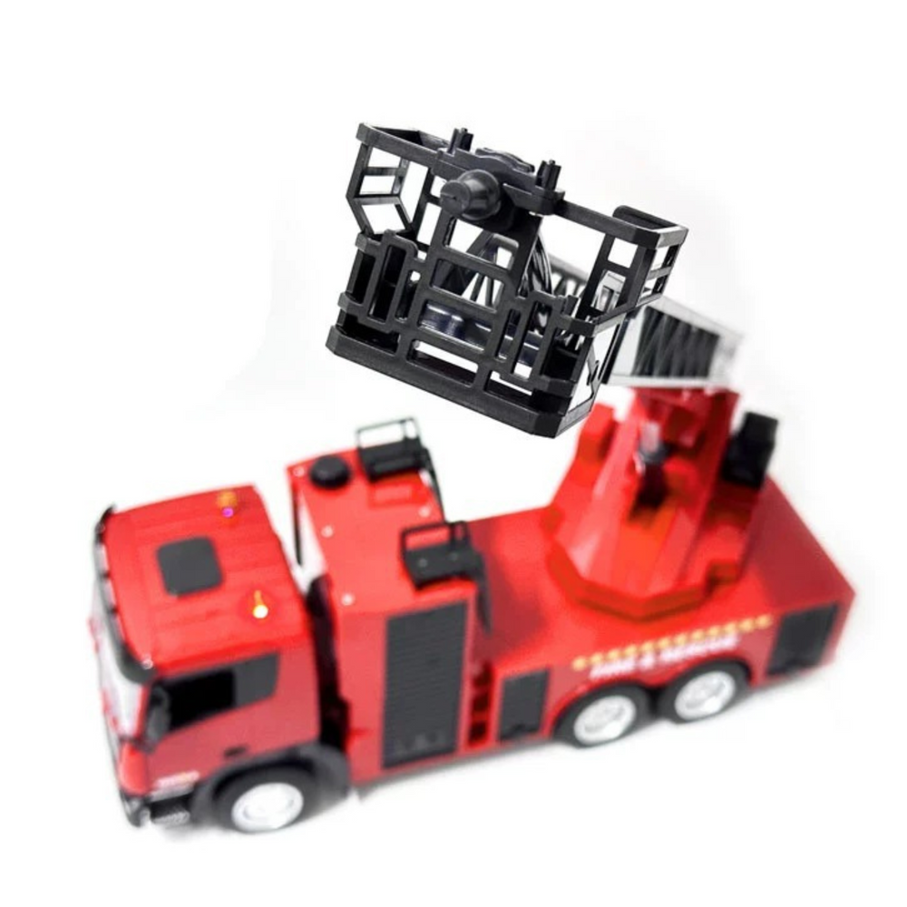 Hasičský vůz na dálkové ovládání – 1:18 červený s žebříkem