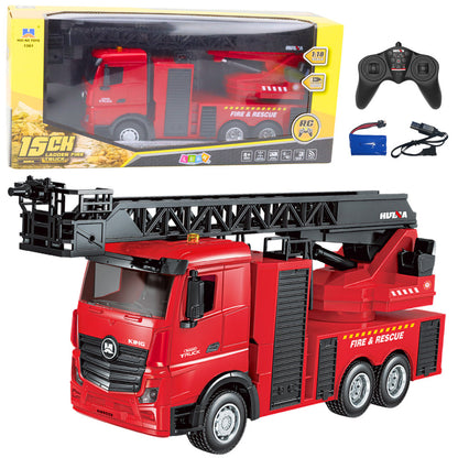 Hasičský vůz na dálkové ovládání – 1:18 červený s žebříkem