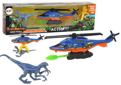 Helikoptéra s dinosaurem Velociraptor – hračka modrá