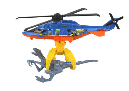 Helikoptéra s dinosaurem Velociraptor – hračka modrá