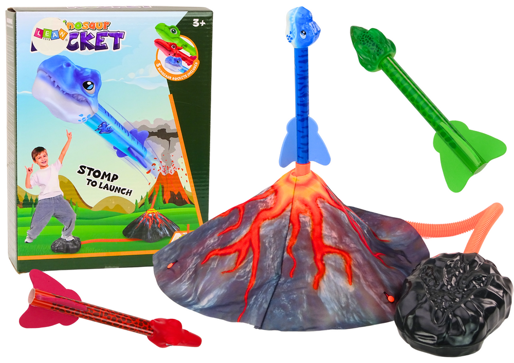 Herní set vystřelovačka raket – dinosauři vulkán