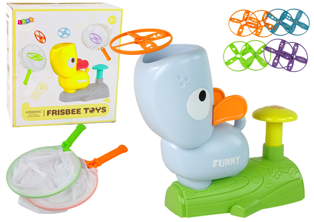 Hra na chytání frisbee s katapultem – modrá se sítěmi