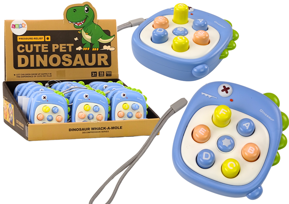 Hra Whack A Mole s písmenky a dinosaurem pro děti od 3 let