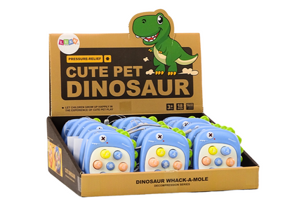 Hra Whack A Mole s písmenky a dinosaurem pro děti od 3 let