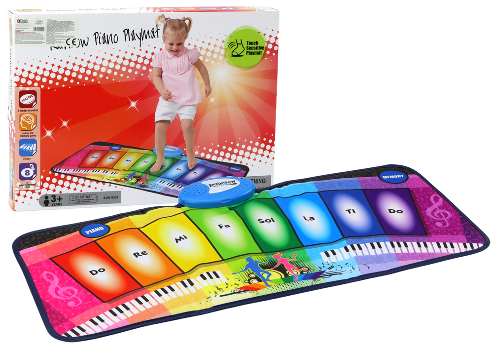 Hudební taneční mata s pianinem – edukační duhová