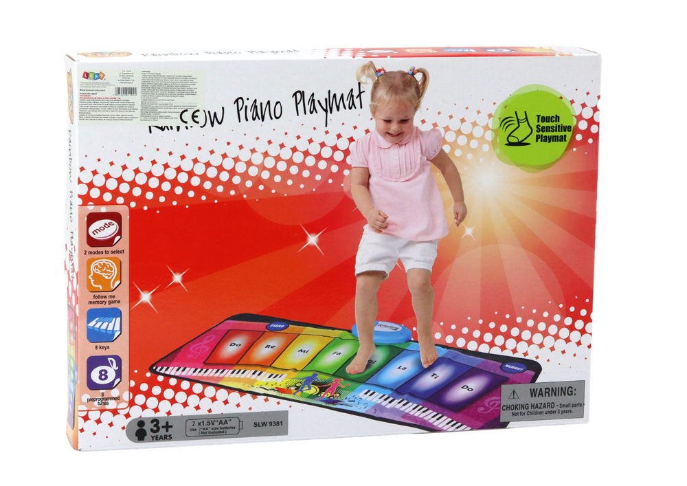 Hudební taneční mata s pianinem – edukační duhová