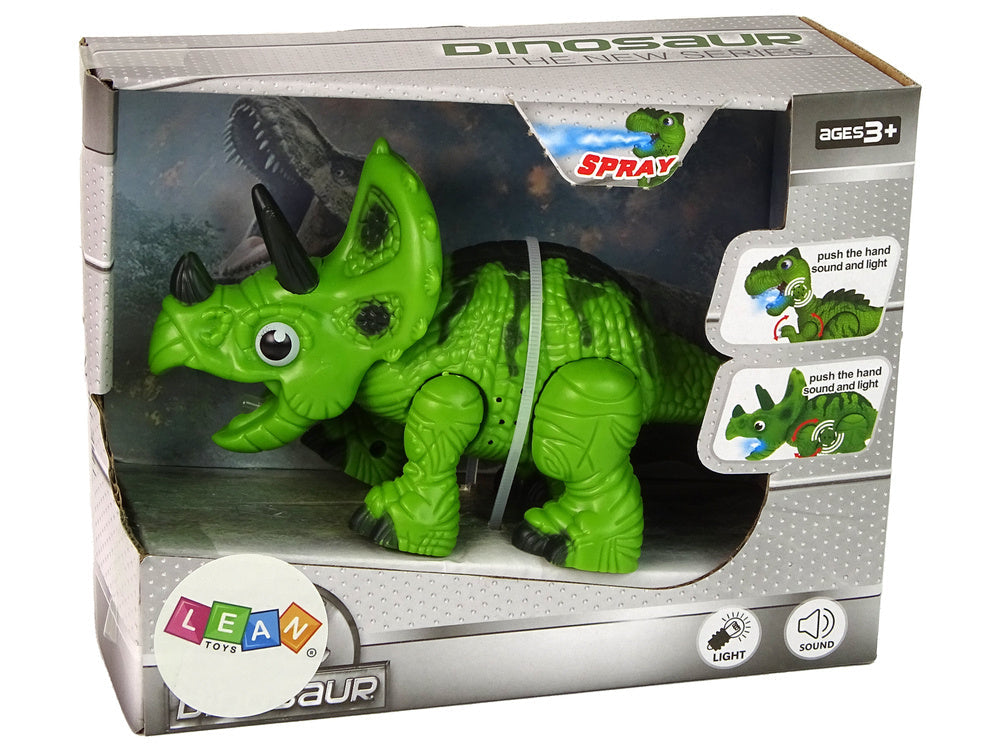 Interaktivní dinosaurus Triceratops – s vodní párou | zelený