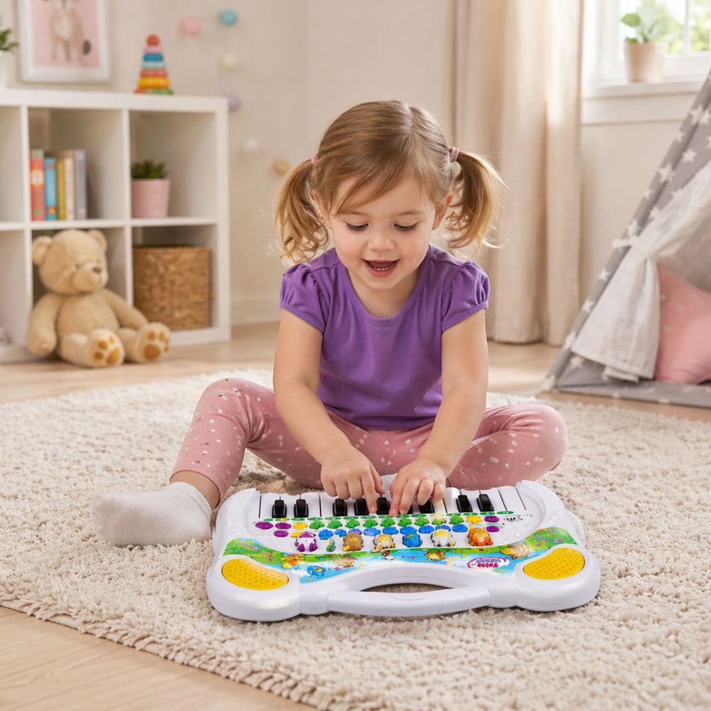 Interaktivní edukační piano pro děti se zvuky zvířat a melodiemi