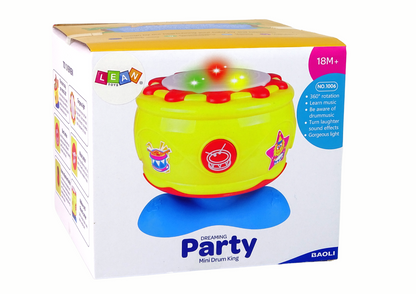 Interaktivní hudební bubínek se světýlky 19 cm na baterie