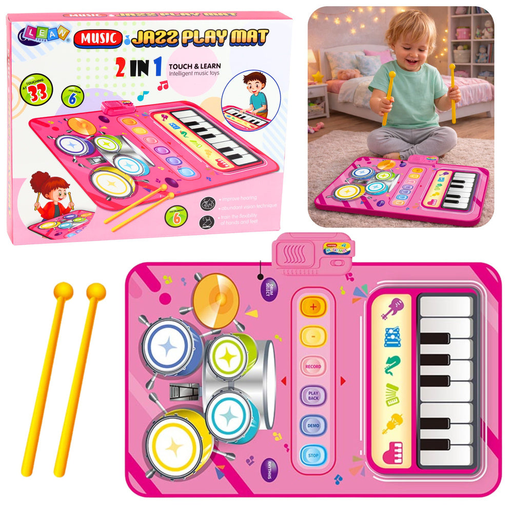 Interaktivní hudební taneční podložka s bubny a pianem 2v1