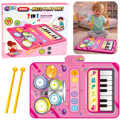 Interaktivní hudební taneční podložka s bubny a pianem 2v1
