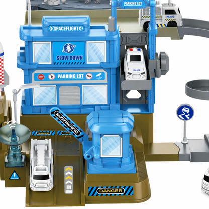 Interaktivní kosmická stanice s raketou, světly a zvuky