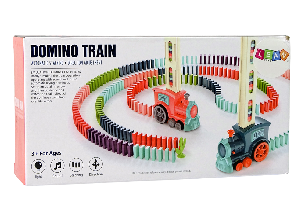 Interaktivní lokomotiva s domino kostkami – 54 ks se zvuky