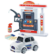 Interaktivní policejní auto se čerpací stanicí – světla, zvuky, dým