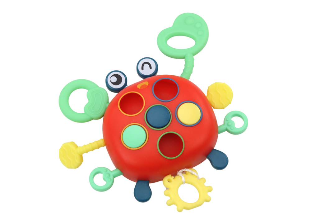 Interaktivní senzorický krab s kousátky – hračka pro děti