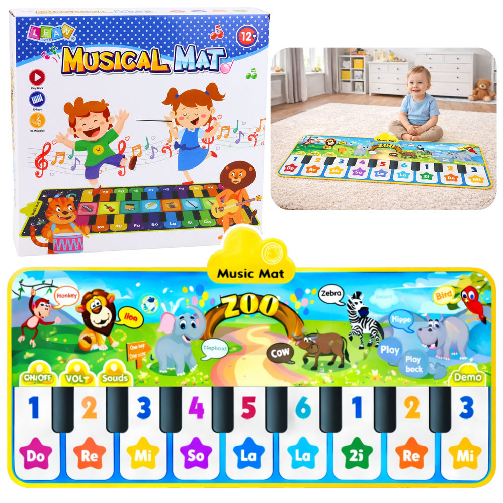 Interaktivní taneční mata piano se zvířátky ze ZOO – 10 melodií