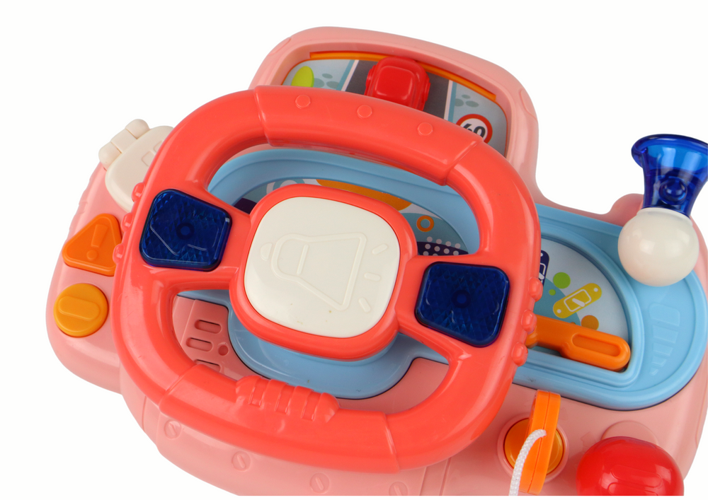 Interaktivní volant simulátor řízení – s efekty | růžový