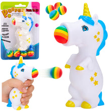Jednorožcová pistole na míčky pro děti s 5 gumovými míčky