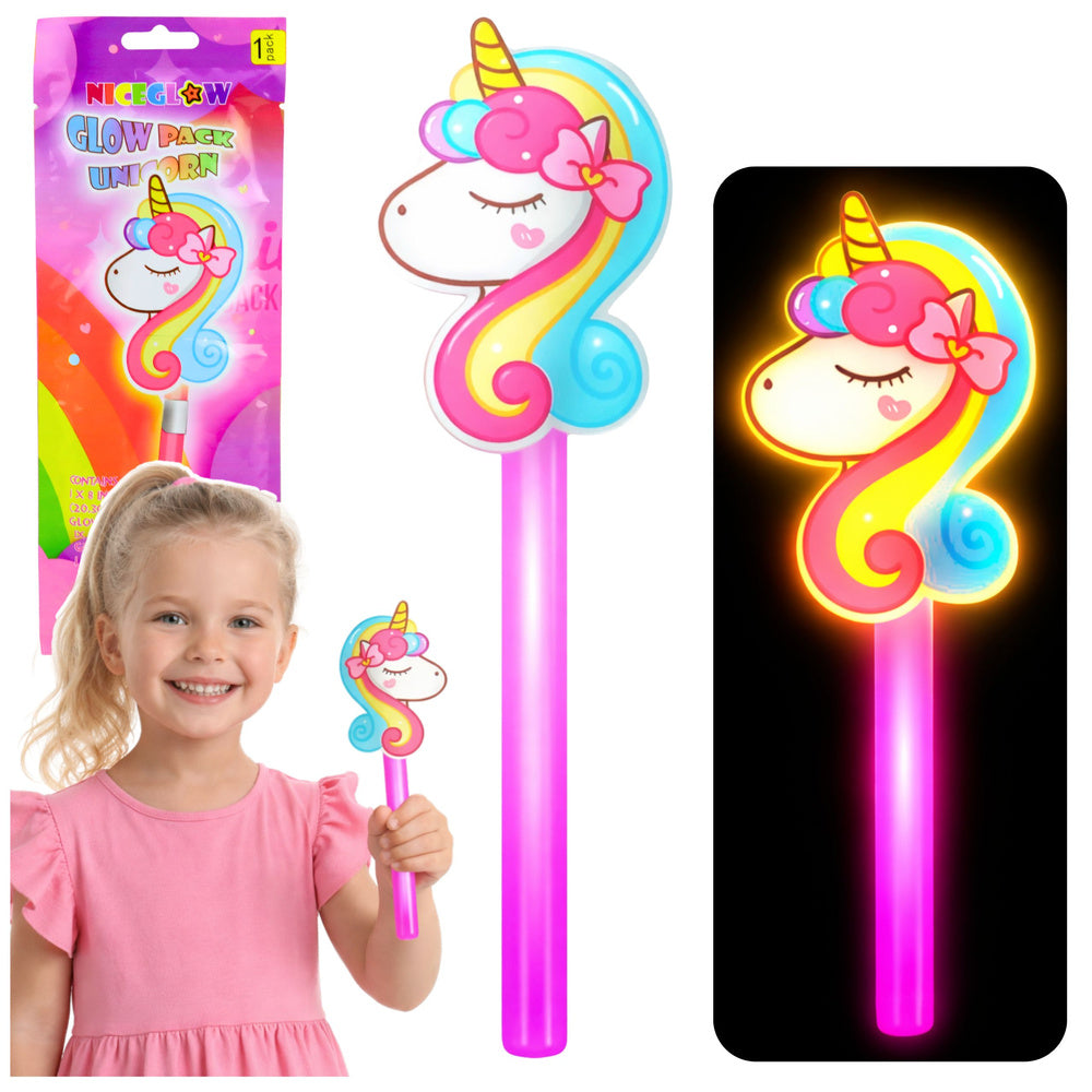 Jednorožcová svítící hůlka fluorescentní neon 25 cm