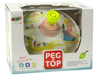 Káča s motívom Rapunzel kovová žltá s rúčkou 13 cm