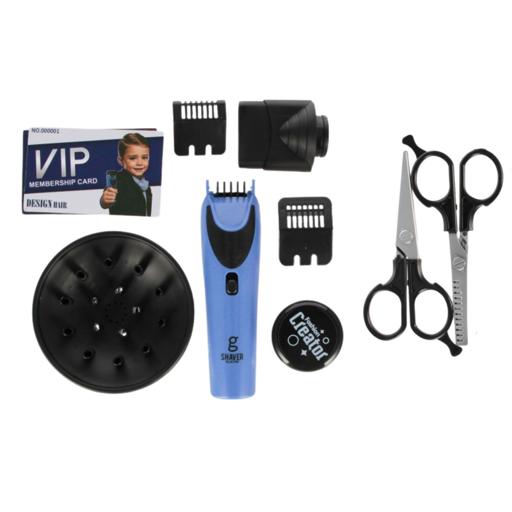 Kadeřnický set pro chlapce – se sušičem a strojkem
