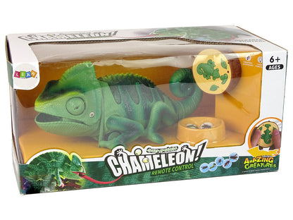 Kameleon na dálkové ovládání se světly zelený 28 cm