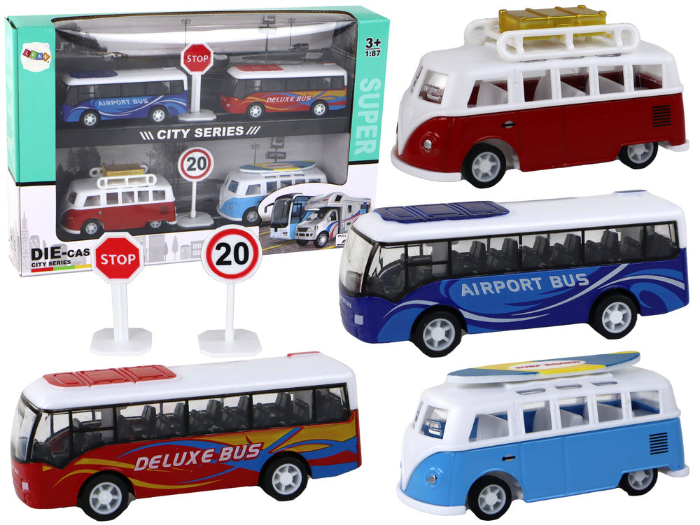 Kampery a autobusy 1:87 – setrvačný pohon sada 4ks