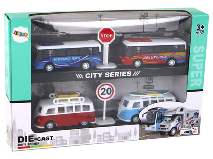 Kampery a autobusy 1:87 – setrvačný pohon sada 4ks