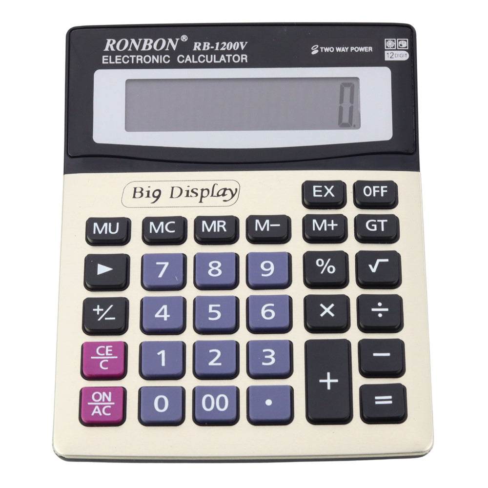 Kancelářská kalkulačka 12místná – velký displej | Ronbon RB 1200V