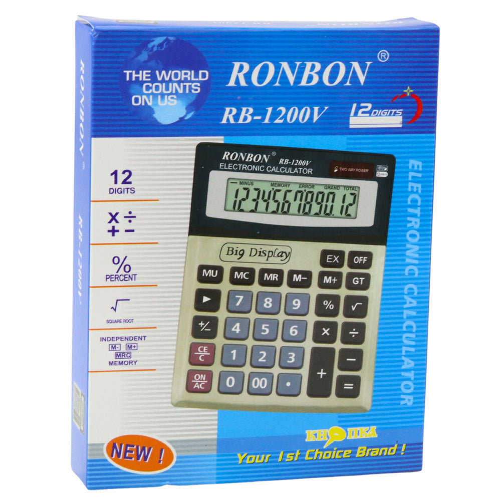 Kancelářská kalkulačka 12místná – velký displej | Ronbon RB 1200V