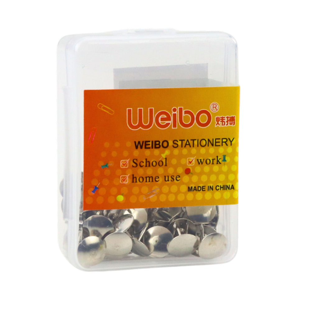 Kancelářské připínáčky kovové kulaté – 40 ks stříbrné