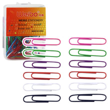 Kancelářské sponky barevné 30mm – plastový box 40ks