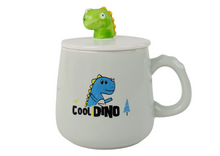 Keramický hrnek s dinosaurem – s víčkem 350ml | modrý