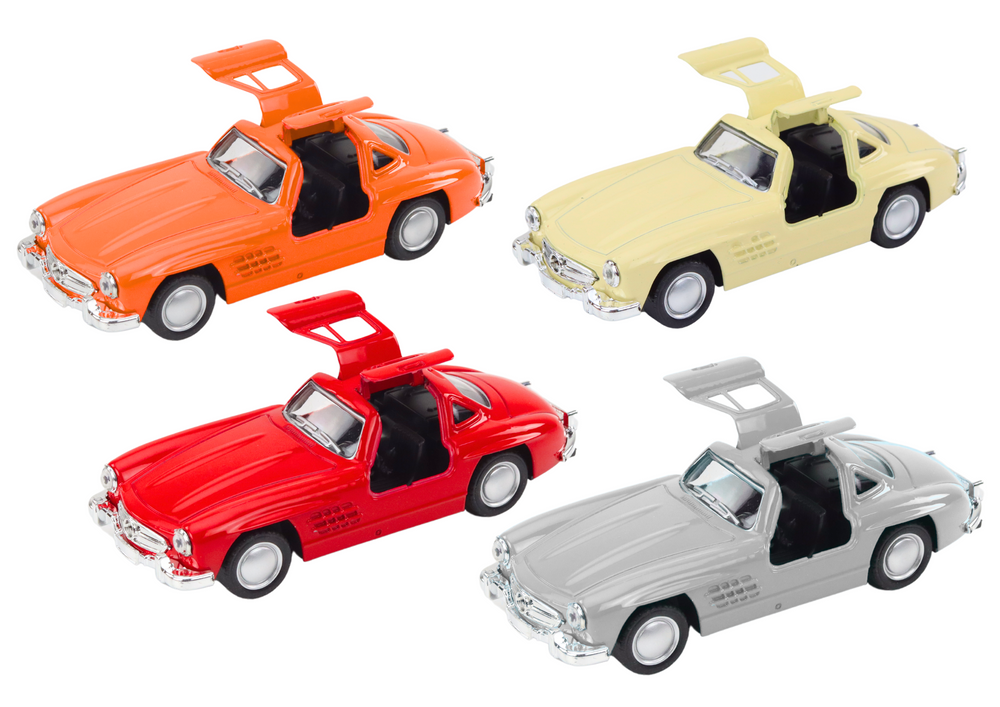 Klasické auto 1:32 kovové s otvíracími dveřmi a setrvačníkem