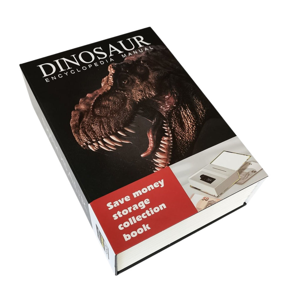 Kniha pokladnička se zámkem na kód – s dinosaurem | černá