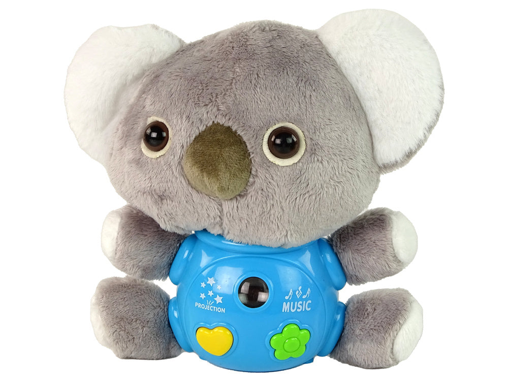 Koala projektor s melodiemi a hvězdičkami – šedá