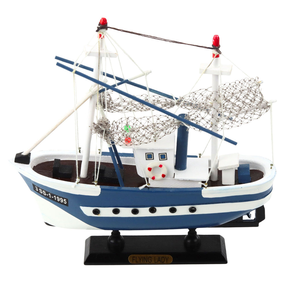 Kolekcjonerski model rybářského kutra Flying Lady – modrý