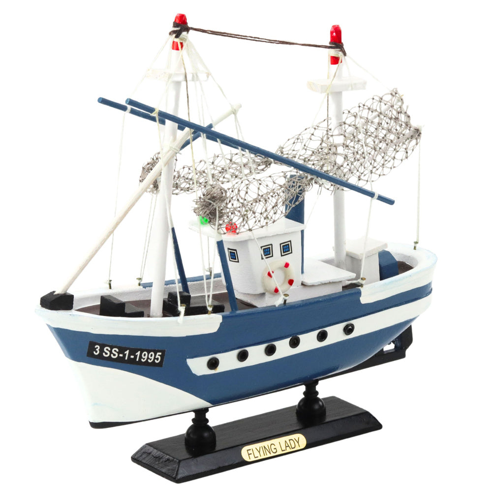 Kolekcjonerski model rybářského kutra Flying Lady – modrý