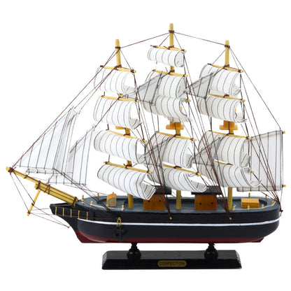 Kolekcjonerski model trojstěžníku – s plachtami 39cm | černý