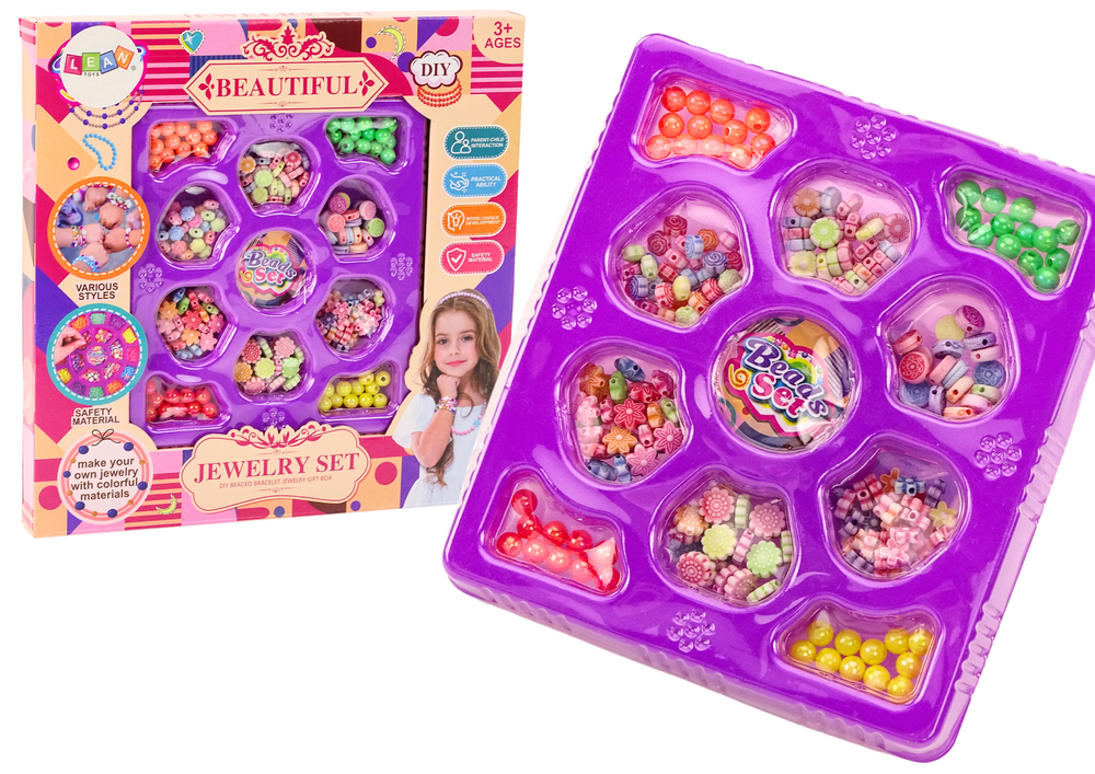 Korálky na výrobu šperků kreativní sada s přívěsky květinky