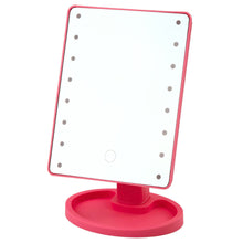 Kosmetické zrcátko s LED osvětlením – se stojánkem | růžové