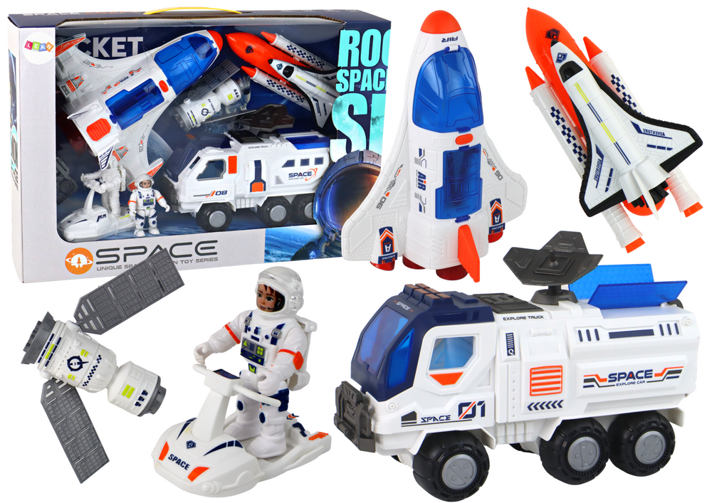 Kosmická mise raketa s astronauty – stavebnice 7 dílů