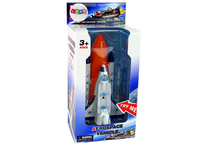 Kosmická raketa s kovovou lodí – světlo zvuk pull back