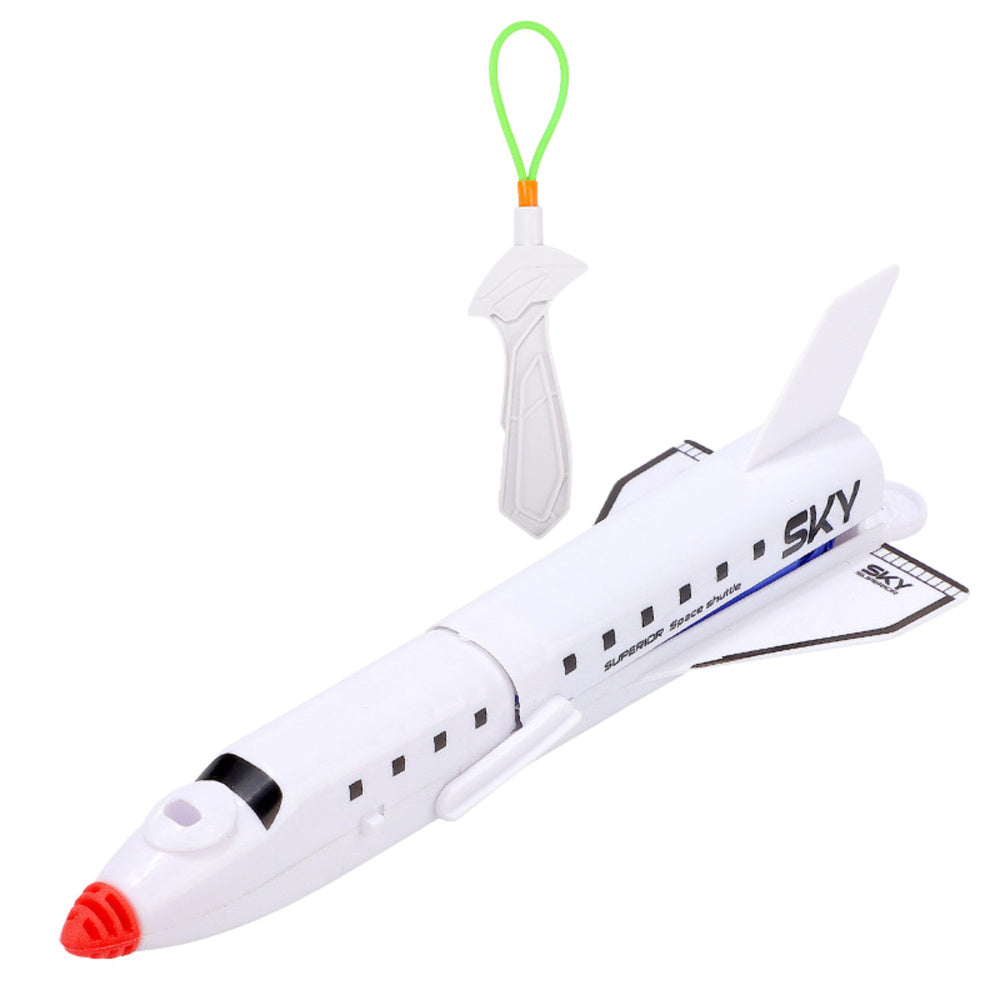 Kosmická raketa s padákem a prakem – světelné efekty