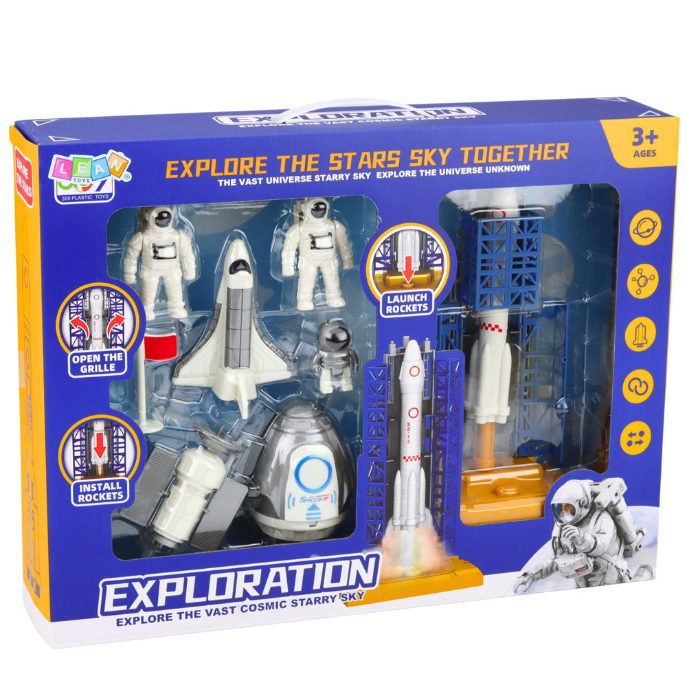 Kosmická sada kosmonaut – startovací věž, raketa a raketoplán
