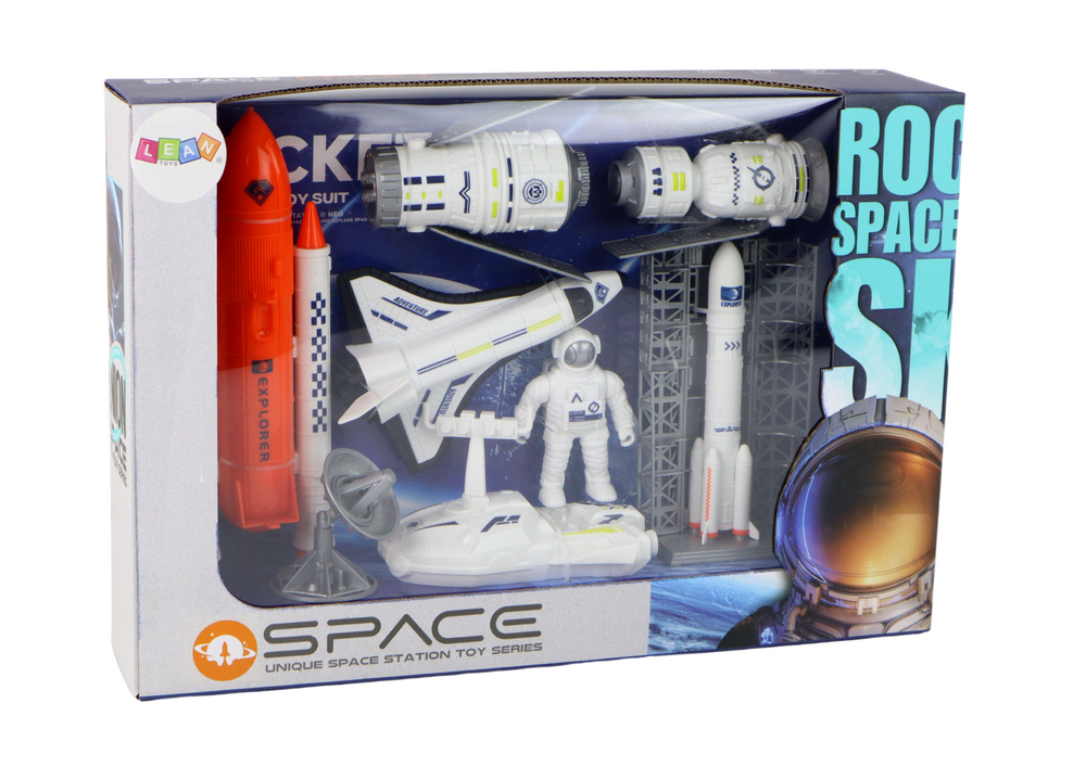Kosmická sada s raketou a astronautem – 8 dílů | hračka