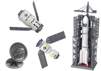 Kosmická sada s raketou a astronautem – 8 dílů | hračka