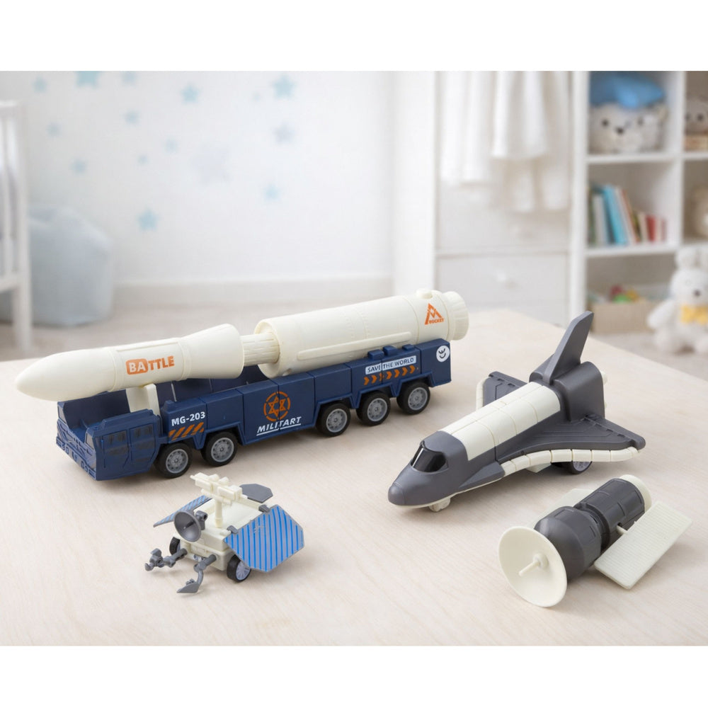 Kosmická sada s raketou, raketoplánem a vozidlem – pro děti od 3 let