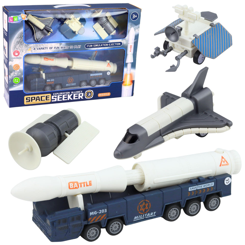 Kosmická sada s raketou, raketoplánem a vozidlem – pro děti od 3 let