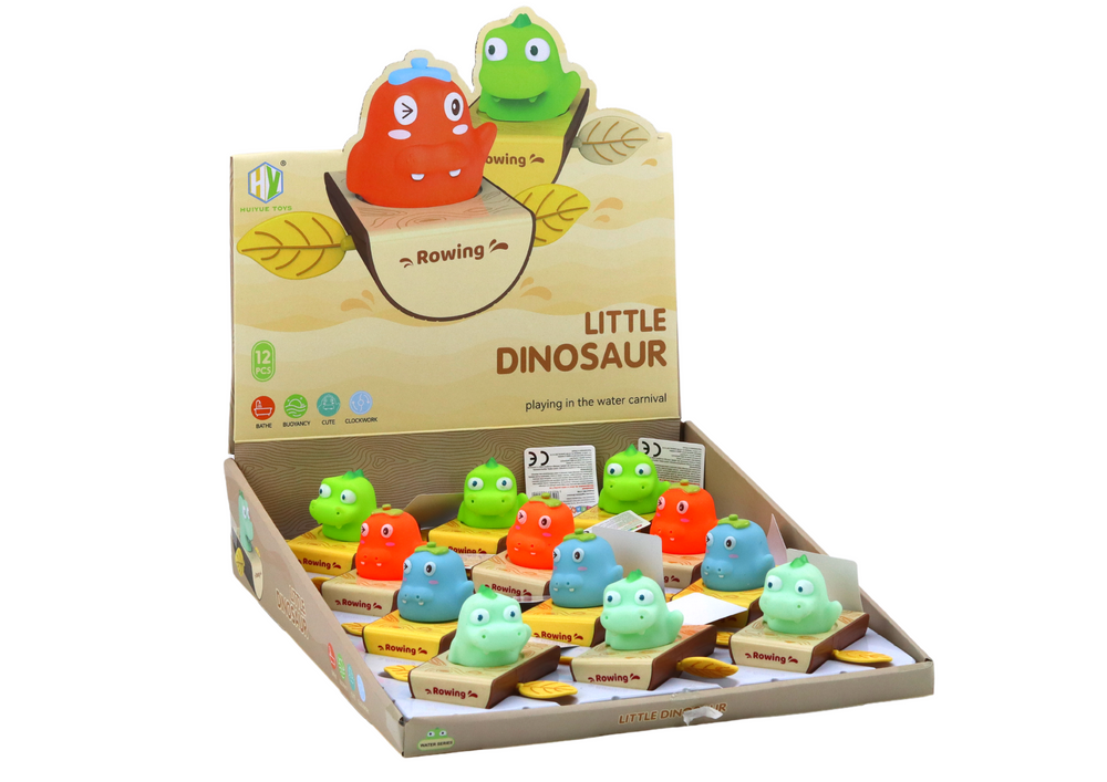Koupelová hračka dinosaurus v loďce – natahovaná hračka